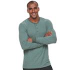 Men's Sonoma Goods For Life&trade; Double-knit Henley Tee, Size: Medium, Dark Green