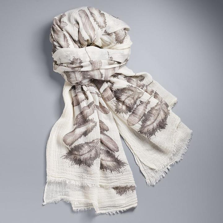 Simply Vera Vera Wang Feather Wrap Scarf, Women's, White Oth