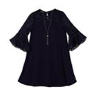 Girls 7-16 Iz Amy Byer Lace Sleeve Dress, Size: 12, Blue (navy)