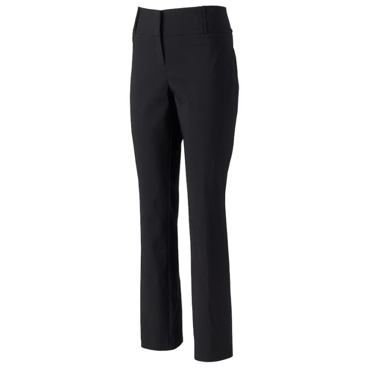 Women's Studio 253 Wide Waistband Bootcut Dress Pants, Size: 10, Black