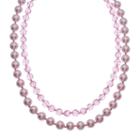 Crystal Avenue Silver-plated Crystal And Simulated Pearl Necklace - Made With Swarovski Crystals, Women's, Size: 18, Red