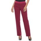 Women's Apt. 9&reg; Torie Satin Waistband Curvy Straight-leg Dress Pants, Size: 16, Red