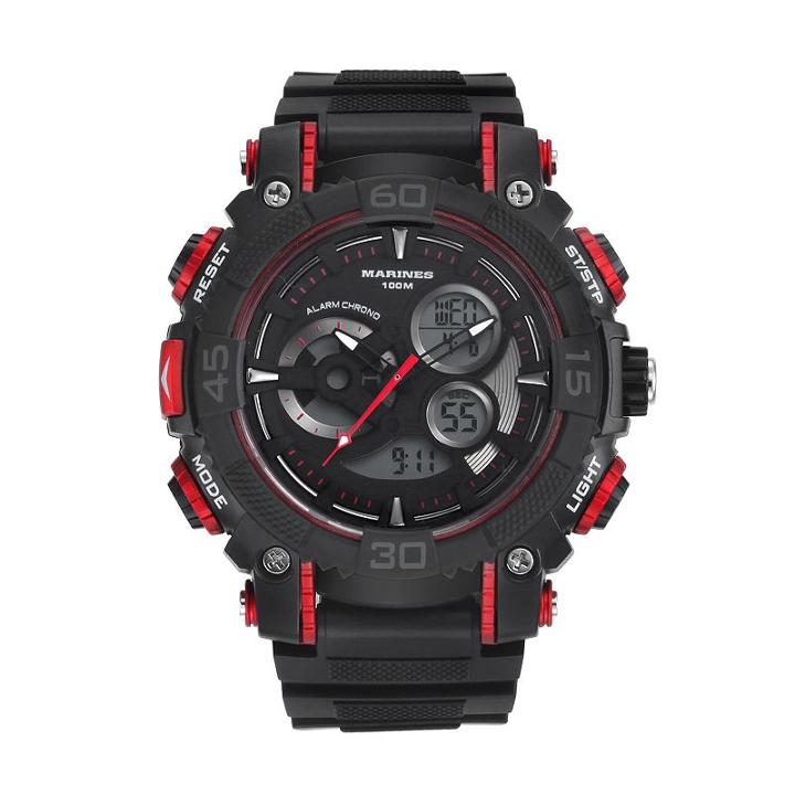Wrist Armor Men's Military United States Marine Corps C40 Analog-digital Watch, Black