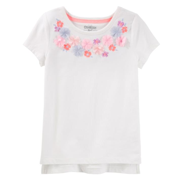 Girls 4-12 Oshkosh B'gosh® 3d Flower Tee, Size: 4-5, White