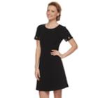 Women's Apt. 9&reg; Grommet Fit & Flare Dress, Size: Xl, Black