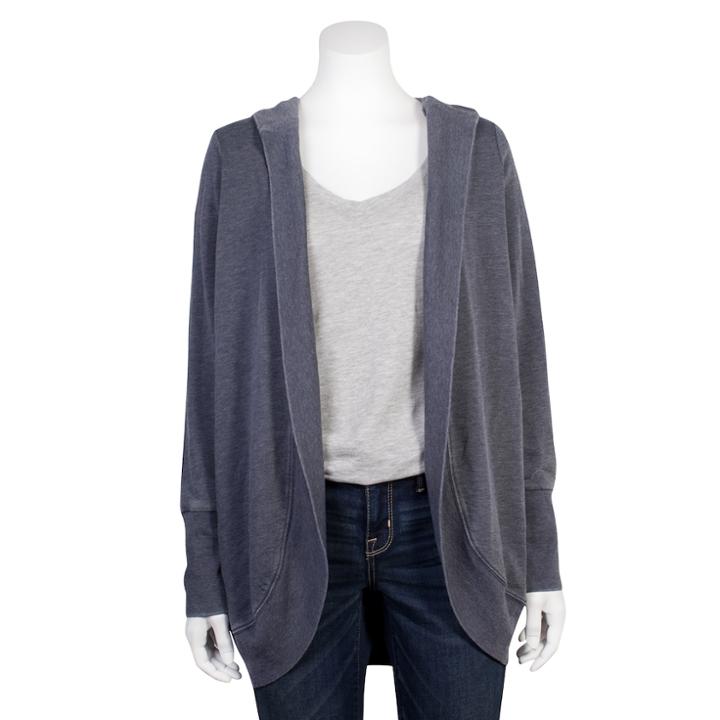 Juniors' Grayson Threads Hooded Hatchi Cocoon Cardigan, Teens, Size: Small, Oxford