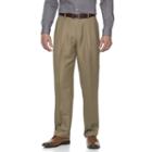 Big & Tall Croft & Barrow&reg; Essential Classic-fit Pleated Dress Pants, Men's, Size: 46x32, Beig/green (beig/khaki)