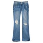 Girls 7-16 Mudd&reg; Double Button Crochet Lace Skinny Boot Jeans, Size: 14, Blue Other