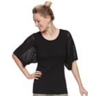 Women's Apt. 9&reg; Kimono Sleeve Crewneck Sweater, Size: Xxl, Black