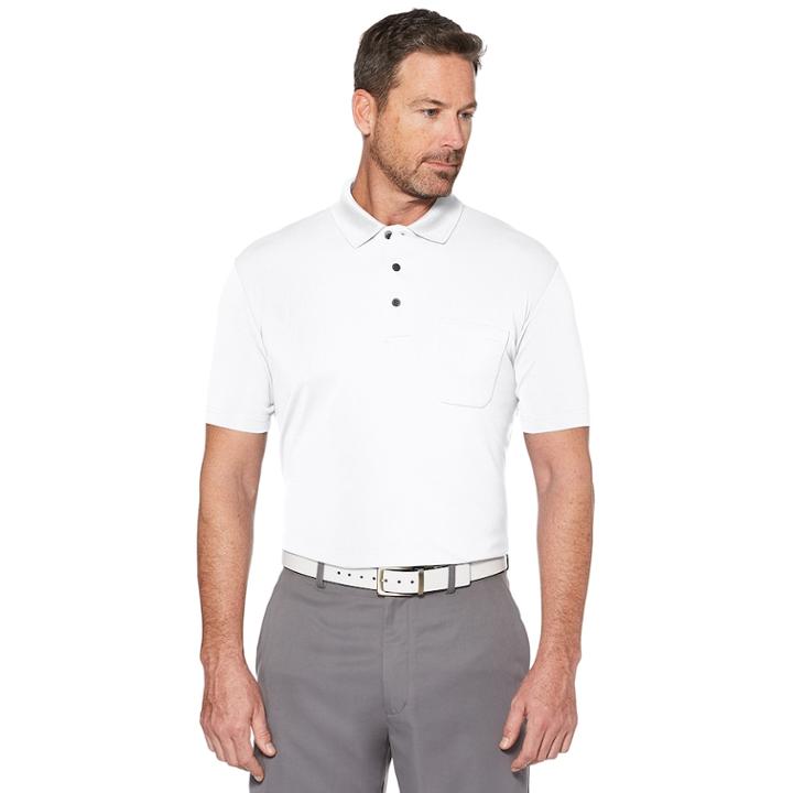 Men's Grand Slam Off Course Regular-fit Textured Pocket Golf Polo, Size: Small, White