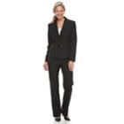 Women's Le Suit Tonal Stripe Jacket & Pant Suit, Size: 8, Black