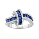Sterling Silver Lab-created Blue & White Sapphire Ring, Women's, Size: 10