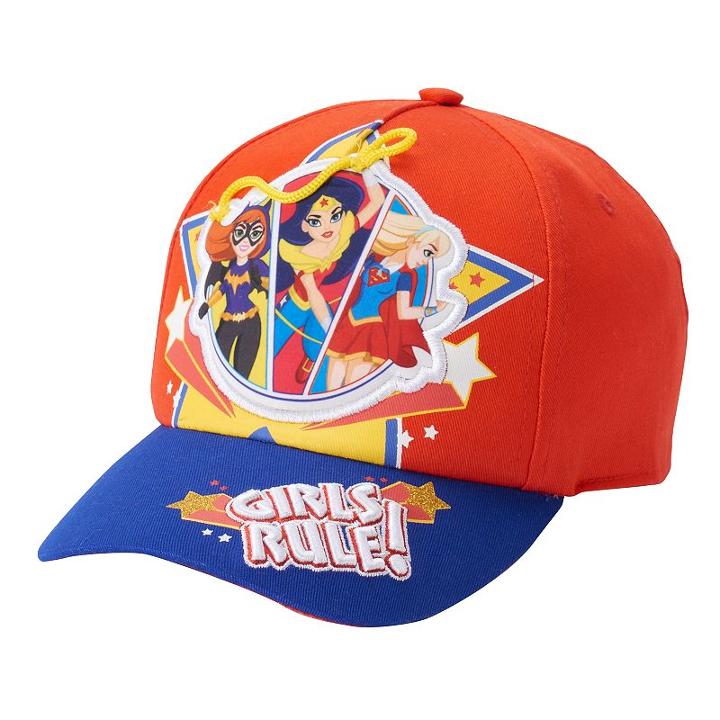 Girls 4-16 Dc Comics Dc Super Hero Girls Batgirl, Wonder Woman & Supergirl Baseball Hat, Girl's, Multicolor