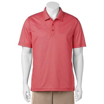 Men's C-buk By Cutter & Buck Pine Crest Slim-fit Patterned Performance Pocket Golf Polo, Size: Xxl, Red