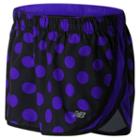 Women's New Balance Accelerate Printed Running Shorts, Size: Medium, Drk Purple