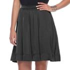 Women's Apt. 9&reg; Shirred Satin Skirt, Size: Xl, Black