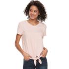 Juniors' So&reg; Tie Front Tee, Teens, Size: Xxs, Light Pink