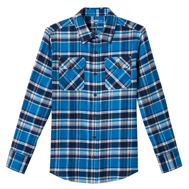 Boys 8-20 Urban Pipeline&reg; Plaid Flannel Button-down Shirt, Boy's, Size: Large, Blue