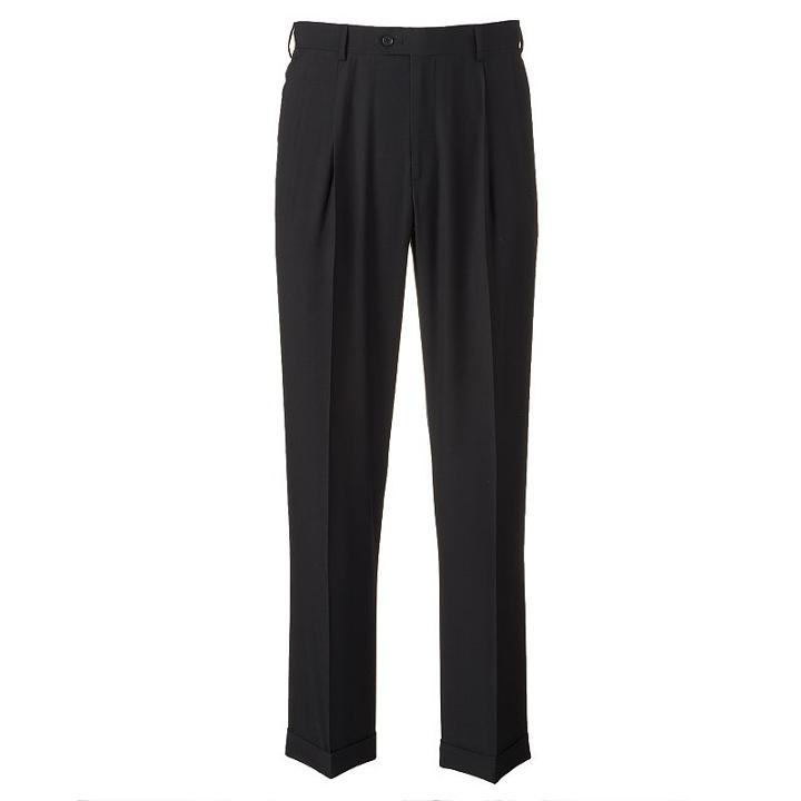 Big & Tall Croft & Barrow&reg; Classic-fit Black Twill Pleated Suit Pants, Men's, Size: 48x30