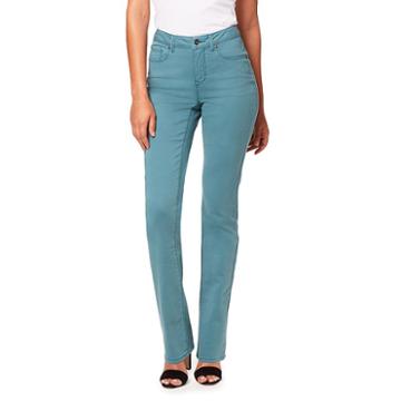 Women's Miracle Jean Dream Slimming Stretch High-rise Straight-leg Jeans, Size: 16, Med Green