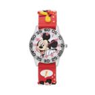 Disney's Mickey Mouse Boys' Time Teacher Watch, Adult Unisex, Red