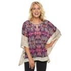 Women's Dana Buchman Print Chiffon Poncho, Size: S/m, Pink