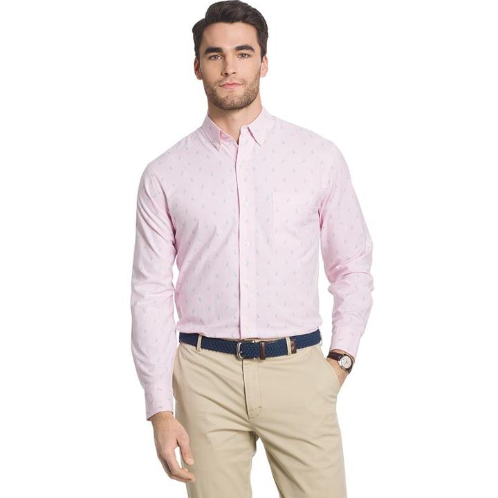 Men's Izod Newport Classic-fit Oxford Poplin Button-down Shirt, Size: Xl, Med Pink