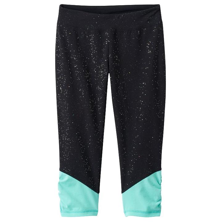 Girls 7-16 & Plus Size So&reg; Sparkle Ruched Capri Leggings, Girl's, Size: 20 1/2, Turquoise/blue (turq/aqua)