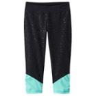 Girls 7-16 & Plus Size So&reg; Sparkle Ruched Capri Leggings, Girl's, Size: 20 1/2, Turquoise/blue (turq/aqua)