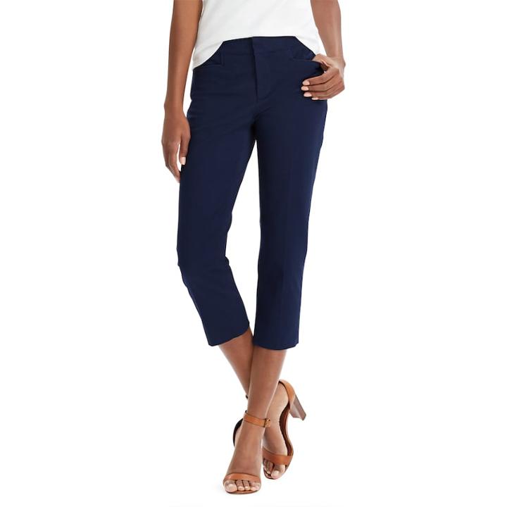 Women's Chaps Stretch Slim Capris, Size: 8, Blue