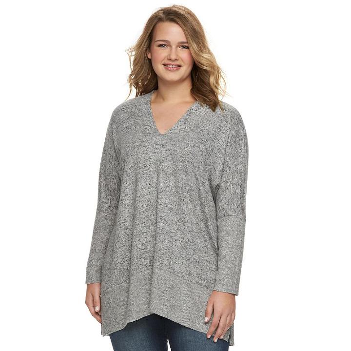 Juniors' Plus Size Miss Chievous Dolman High-low Tunic, Girl's, Size: 2xl, Grey