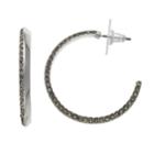 Simply Vera Vera Wang Pave Nickel Free Semi-hoop Earrings, Women's, Silver