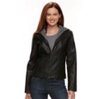 Women's Gallery Faux-leather Jacket, Size: Xl, Black