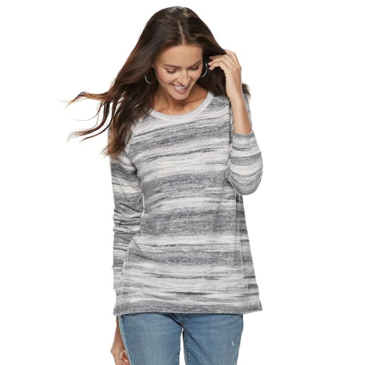 Women's Sonoma Goods For Life&trade; Supersoft Vented Crewneck Sweatshirt, Size: Medium, Grey