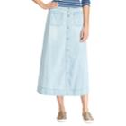 Women's Chaps A-line Jean Maxi Skirt, Size: 6, Red