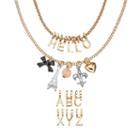So&reg; Eiffel Tower, Bow, Fleur-de-lis, Heart And Bead Charm Make Your Own Hello Necklace Set, Women's, Other Clrs