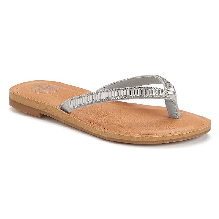 So&reg; Jib Women's Flip-flops, Girl's, Size: Medium (9), Silver