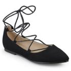 Journee Collection Fiona Women's Lace-up Flats, Girl's, Size: 9, Black