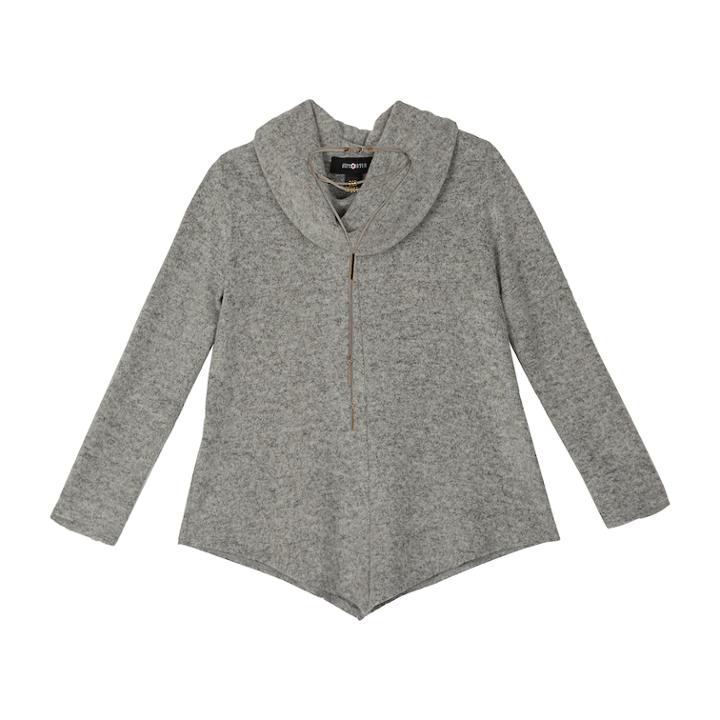 Girls 7-16 Iz Amy Byer Cowlneck Tunic With Necklace, Size: Xl, Light Grey