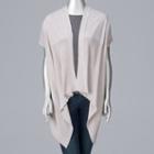 Women's Simply Vera Vera Wang Ribbed Flyaway Cardigan, Size: Small, Silver