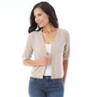 Women's Ab Studio Open Front Cardigan, Size: Xlrg Av/rg, Lt Beige