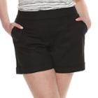 Plus Size Apt. 9&reg; Torie Cuffed Shorts, Women's, Size: 18 W, Black