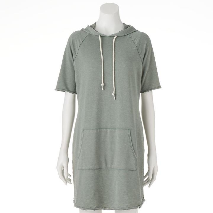 Women's Sonoma Goods For Life&trade; French Terry Hoodie Shift Dress, Size: Xl, Med Green