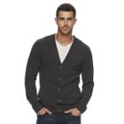 Men's Marc Anthony Slim-fit Solid Button-front Cashmere Cardigan, Size: Large, Dark Grey