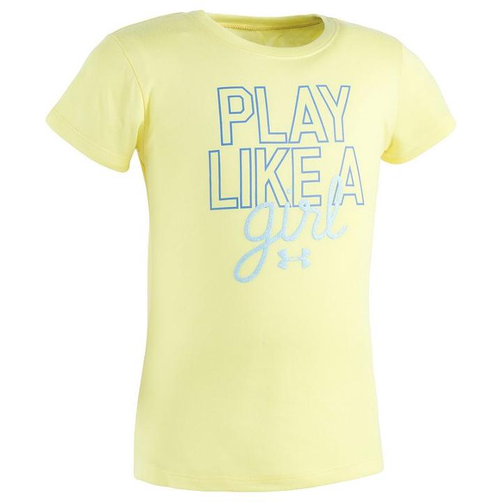 Girls 4-6x Under Armour Play Like A Girl Graphic Tee, Size: 6, Yellow