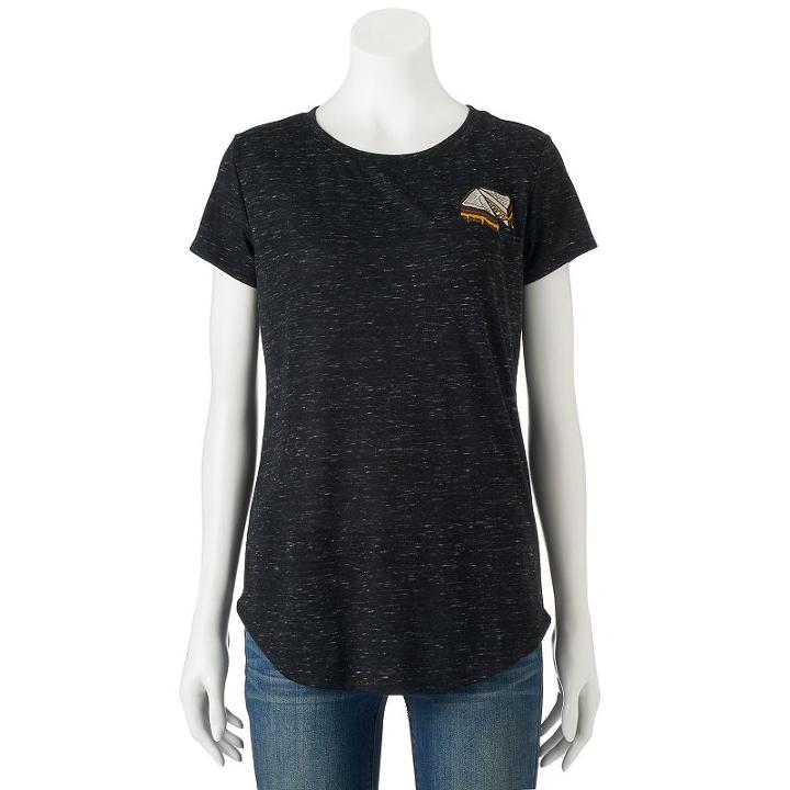 Juniors' The Print Shop Grilled Cheese Graphic Tee, Girl's, Size: Medium, Black