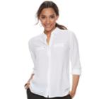 Women's Apt. 9&reg; Convertible Button Tab Blouse, Size: Xxl, White