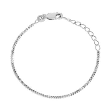 Junior Jewels Kids' Sterling Silver Curb Chain Bracelet, Girl's, Size: 4.5, Grey