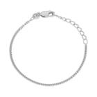 Junior Jewels Kids' Sterling Silver Curb Chain Bracelet, Girl's, Size: 4.5, Grey