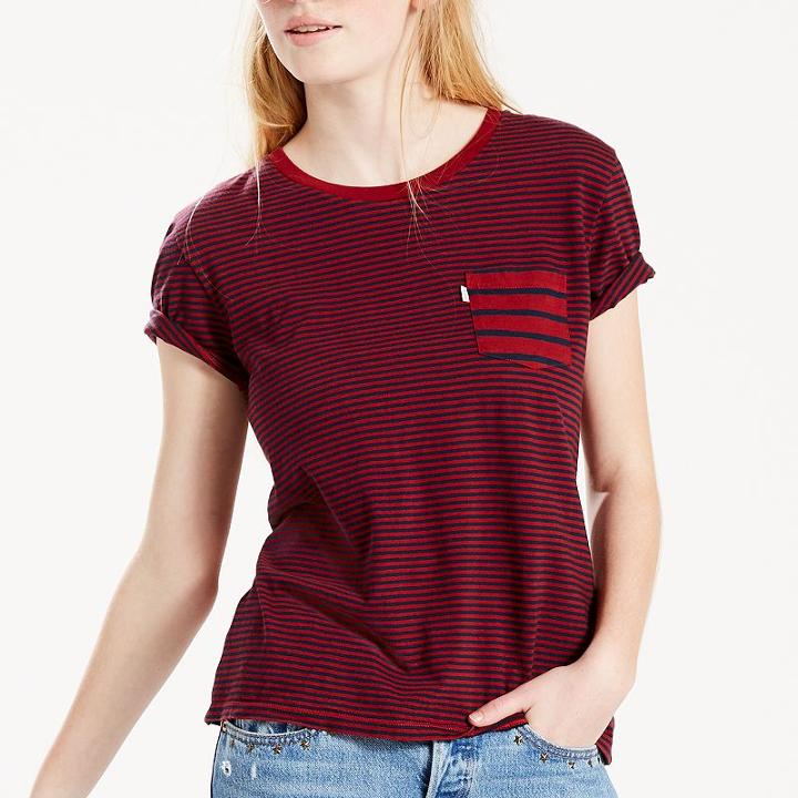 Women's Levi's&reg; Pocket Tee, Size: Xs, Med Red